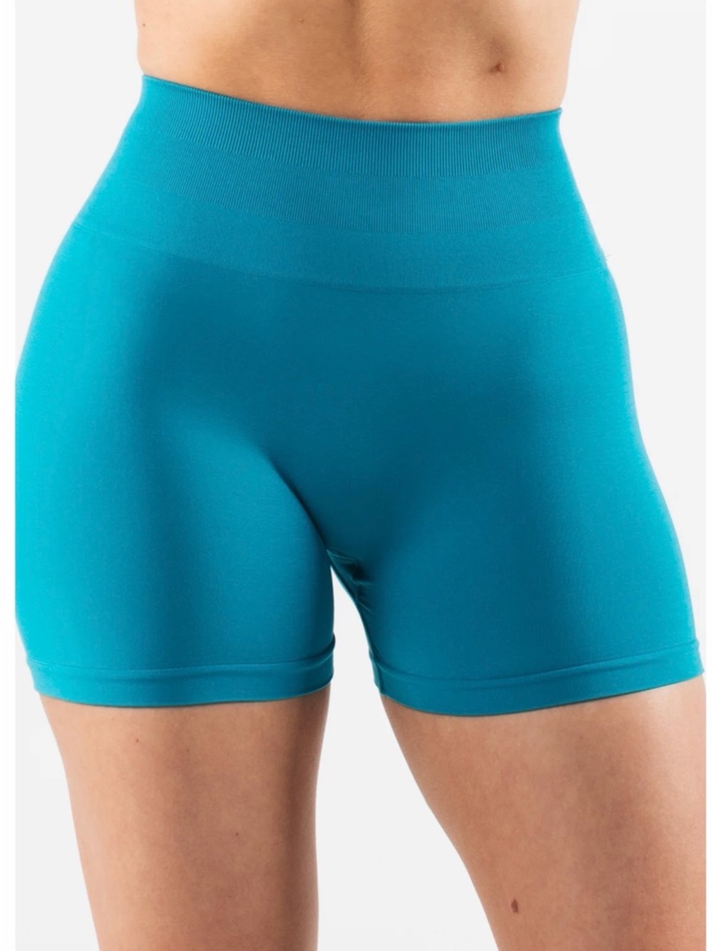 Alphalete Teal High-Waist Bike Shorts